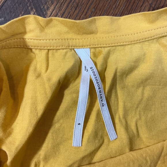 Anthropologie Yellow Ruffle Sleeve Peplum Top Size Small - Picture 5 of 5